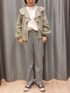 「Green　Parks（グリーンパークス）のアイテム（その他パンツ）」を使った、miuracoさん（レディース・151cm）の春コーディネート