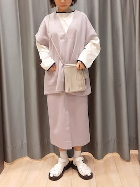 「Green　Parks（グリーンパークス）のアイテム（スカート）」を使った、miuracoさん（レディース・151cm）の春コーディネート