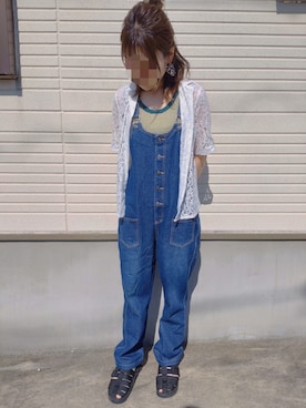 「La-gemme（ラジェム）のアイテム（サロペット/オーバーオール）」を使った、❊κυυ♡υυυ❊さん（レディース・162cm）の春コーディネート