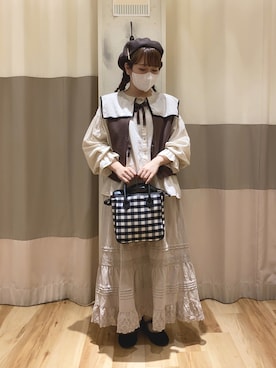 「アイテム（スカート）」を使った、たきこさん（レディース・153cm）の秋コーディネート