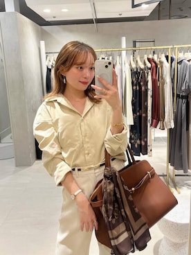 「アイテム（バンダナ/スカーフ）」を使った、andemiu_miyuさん（レディース・155cm・20代）の秋コーディネート