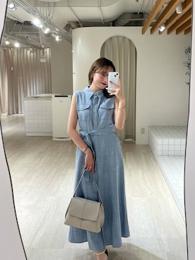 「アイテム（ハンドバッグ）」を使った、andemiu_miyuさん（レディース・155cm）の夏コーディネート