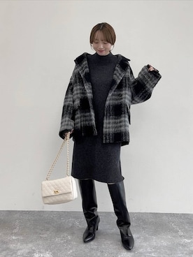 「アイテム（チュニック）」を使った、andemiu_miyuさん（レディース・155cm）の秋コーディネート