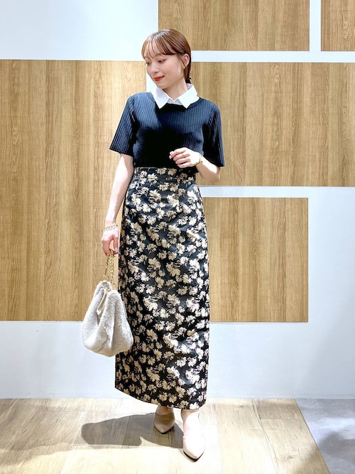 ニット セーター フハクエリ半袖リブニット145243 レディース Andemiu ニット セーター フハクエリ半袖リブニット145243