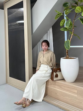 「Andemiu（アンデミュウ）のアイテム（バッグ）」を使った、andemiu_miyuさん（レディース・155cm）の春コーディネート