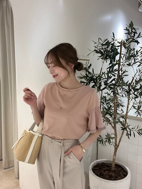 「Andemiu（アンデミュウ）のアイテム（バッグ）」を使った、andemiu_miyuさん（レディース・155cm）の春コーディネート