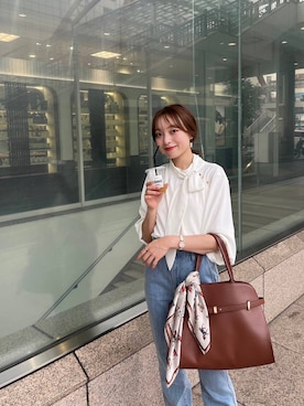 「アイテム（バンダナ/スカーフ）」を使った、andemiu_miyuさん（レディース・155cm・20代）の秋コーディネート