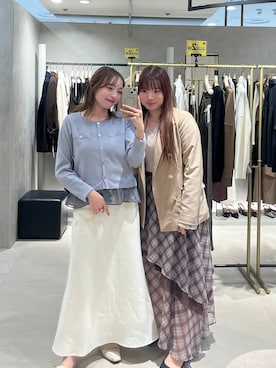 「Andemiu（アンデミュウ）のアソートキンボタンジャケット26FW/1051031（テーラードジャケット、ベージュ系）」を使った、andemiu_miyuさん（レディース・155cm）の秋コーディネート