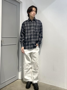 「JUNRED（ジュンレッド）のアイテム（ローファー）」を使った、Junyaさん（メンズ・175cm）の春コーディネート