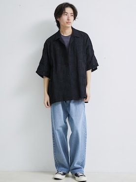 「re_k by JUNRED（レクバイジュンレッド）のアイテム（デニムパンツ）」を使った、Junyaさん（メンズ・175cm）の春コーディネート