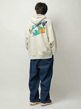 「JUNRED（ジュンレッド）のアイテム（パーカー）」を使った、Junyaさん（メンズ・175cm）の秋コーディネート