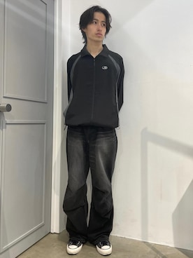 「re_k by JUNRED（レクバイジュンレッド）のアイテム（ナイロンジャケット）」を使った、Junyaさん（メンズ・175cm）の冬コーディネート