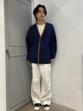 「re_k by JUNRED（レクバイジュンレッド）のアイテム（カーゴパンツ）」を使った、Junyaさん（メンズ・175cm）の冬コーディネート