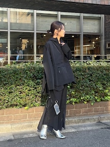 ZIP SLIT BACK FLARE SK【セットアップ着用可能】｜アンスリード（UN3D  