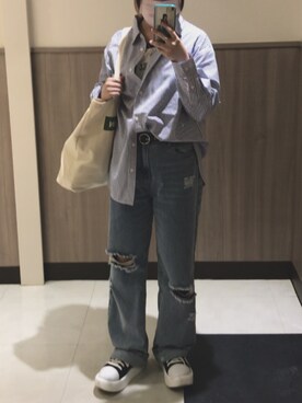 「OBEY」｜茹で太郎さん（レディース・159cm）の春コーディネート