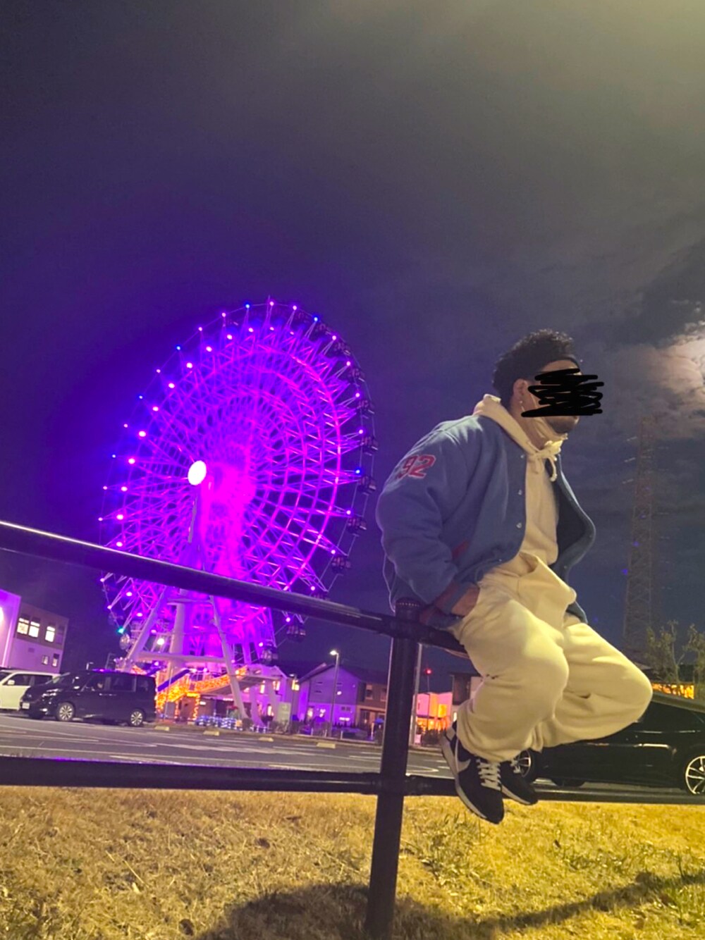 「低身長コーデ、ストリートコーデ」｜「KEBOZのアイテム（スタジャン、ブルー系）」を使った、Kさん（メンズ・170cm）の冬コーディネートの1枚目の写真