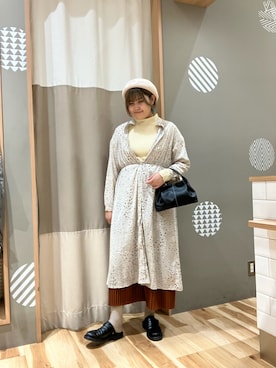 「Samansa Mos2 blue（サマンサモスモスブルー）のアイテム（スカート、オレンジ系）」を使った、もっちゃんさん（レディース・163cm）の秋コーディネート
