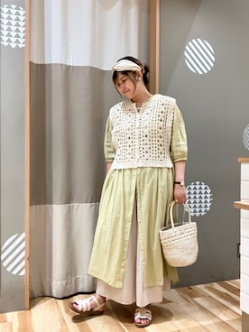 「カチューシャコーデ」｜もっちゃんさん（レディース・163cm）の夏コーディネート