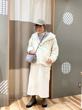 「Samansa Mos2 blue（サマンサモスモスブルー）のアイテム（ノーカラージャケット）」を使った、もっちゃんさん（レディース・163cm）の秋コーディネート