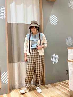 「リネン素材」｜もっちゃんさん（レディース・163cm）の秋コーディネート