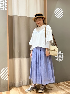 「blue」｜もっちゃんさん（レディース・163cm）の春コーディネート