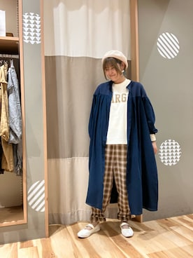 「rps（アールピーエス）のアイテム（ハンチング/ベレー帽）」を使った、もっちゃんさん（レディース・163cm）の秋コーディネート