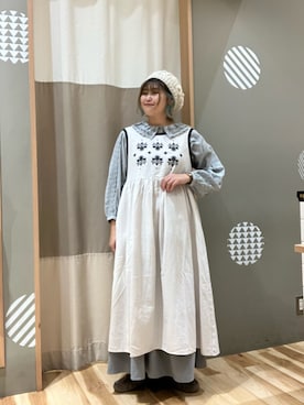「サックスブルー」｜「アイテム（帽子）」を使った、もっちゃんさん（レディース・163cm）の冬コーディネート