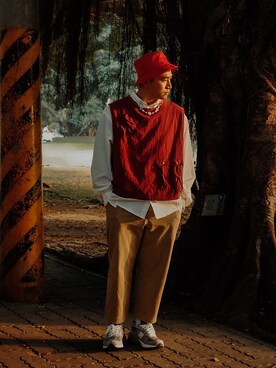 「SAD REBORN DOLLS（サッドリボーンドルズ）のアイテム」を使った、女子聞さん（メンズ・165cm）の春コーディネート