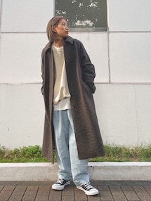 新品　アングリッド　シャギーミドル丈コート　チェック STYLE PHOTO｜Ungrid Official Website