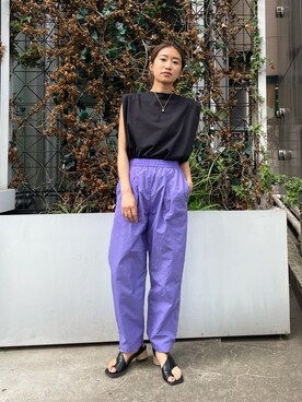「Ungrid（アングリッド）のジュートヒールサンダル（サンダル）」を使った、suyako ogawaさん（レディース・155cm）の春コーディネート