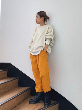 「Ungrid（アングリッド）の【WEB限定】ナイロンカラーテーパードパンツ（その他パンツ）」を使った、suyako ogawaさん（レディース・155cm）の夏コーディネート