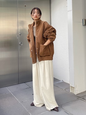 「アイテム（ブルゾン）」を使った、suyako ogawaさん（レディース・156cm・30代）の秋コーディネート