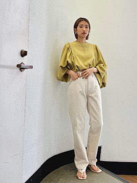「Ungrid（アングリッド）のショルダータックブラウス（シャツ/ブラウス）」を使った、suyako ogawaさん（レディース・155cm）の春コーディネート