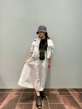 「セットアップコーデ」｜「アイテム（財布/小物）」を使った、EWさん（レディース・158cm）の春コーディネート