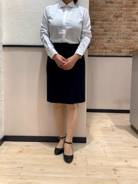 「新生活」｜「アイテム（ビジネスシャツ）」を使った、BRICK HOUSE by Tokyo Shirts 前橋けやきウォーク店さん（レディース・156cm）の冬コーディネート