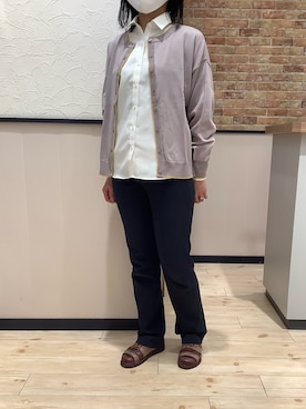「イエローシャツ」｜BRICK HOUSE by Tokyo Shirts 前橋けやきウォーク店さん（レディース・157cm）の冬コーディネート
