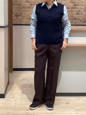 「アイテム（ビジネスシャツ）」を使った、BRICK HOUSE by Tokyo Shirts 前橋けやきウォーク店さん（レディース・156cm）の秋コーディネート