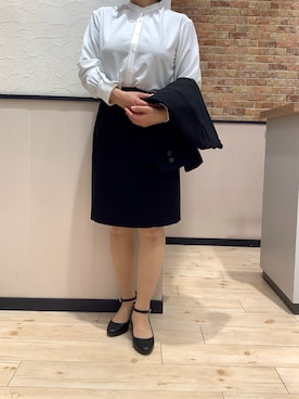 「新生活」｜「アイテム（ビジネスシャツ）」を使った、BRICK HOUSE by Tokyo Shirts 前橋けやきウォーク店さん（レディース・156cm）の冬コーディネート