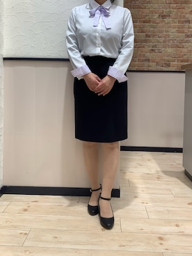 「新生活」｜「アイテム（ビジネスシャツ）」を使った、BRICK HOUSE by Tokyo Shirts 前橋けやきウォーク店さん（レディース・156cm）の冬コーディネート
