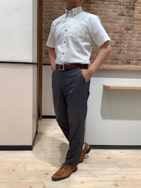 「アイテム（ビジネスシャツ）」を使った、BRICK HOUSE by Tokyo Shirts 前橋けやきウォーク店さん（メンズ・170cm）の夏コーディネート