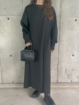 「真っ黒コーデ」｜lllmoiyさん（レディース・161cm）の秋コーディネート