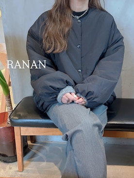 「アイテム（ダウンジャケット/コート）」を使った、lllmoiyさん（レディース・161cm）の秋コーディネート