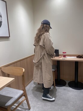 「reca（レカ）のアイテム（トレンチコート）」を使った、lllmoiyさん（レディース・161cm）の冬コーディネート