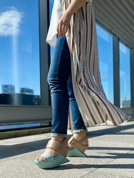 「アイテム（サンダル、グリーン系）」を使った、UNITED NUDEさん（レディース・163cm）の春コーディネート