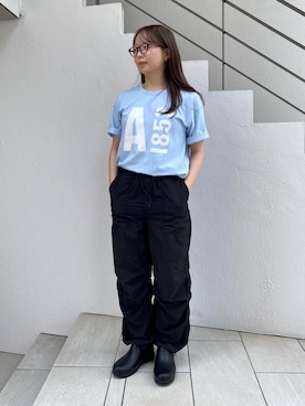 「AIGLE（エーグル）のアイテム（レインシューズ）」を使った、tmさん（レディース・161cm）の夏コーディネート