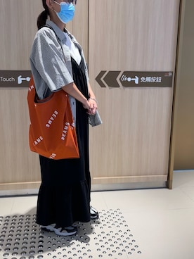 「BEAMS（ビームス）のアイテム（バッグ、オレンジ系）」を使った、🆂🆄🅼さん（レディース・160cm）の夏コーディネート