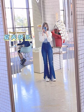 「one way（ワンウェイ）のアイテム（パンツ）」を使った、cczb52101314さん（レディース・151cm）の春コーディネート