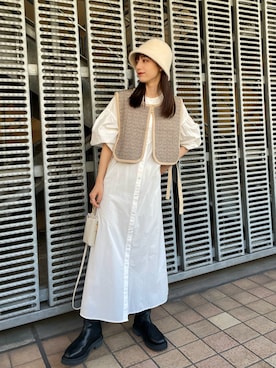 「袖ボリューム」｜「アイテム（帽子）」を使った、kon_lemageさん（レディース・158cm）の秋コーディネート