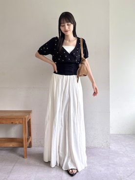 「CAPRICIEUX LE'MAGE（カプリシューレマージュ）のアイテム（サンダル）」を使った、kon_lemageさん（レディース・158cm）の夏コーディネート
