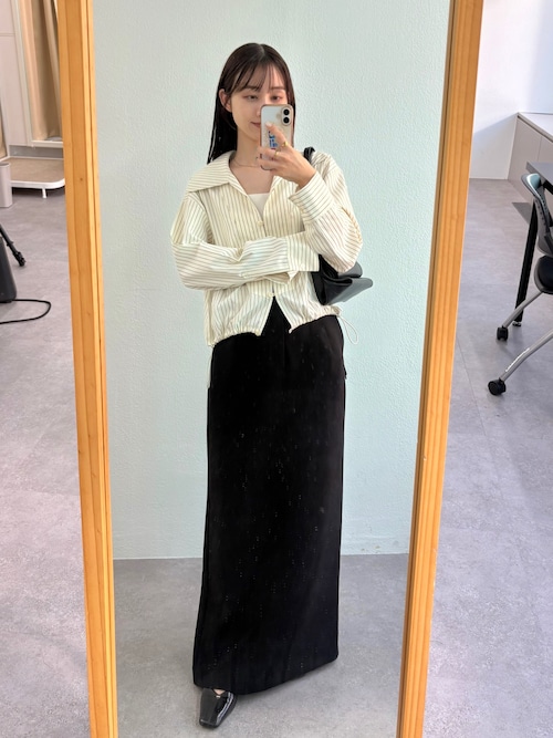 セール】Vネックストライプショートシャツ（シャツ/ブラウス